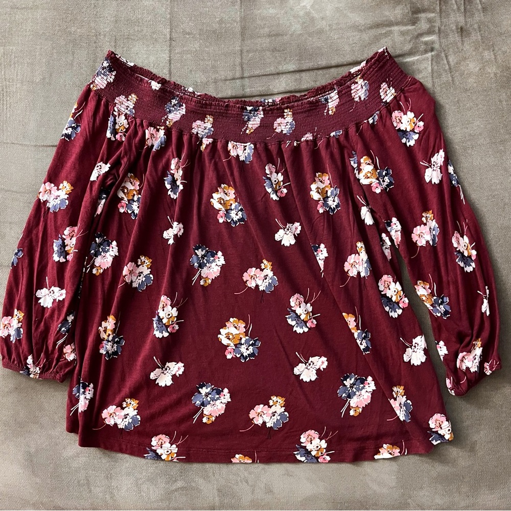 Old Navy Off-Shoulder Floral Blouse, L